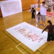 「Greeting flower(Kashio elementary school)」210×340cm ステンシル/キャンバスにアクリル  2010 富山市樫尾小学校