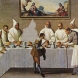 スルバランの『聖ウーゴと食卓の奇跡』の修道士が、サイゼリヤで一人食事をする